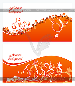 Autumn floral background - vector image