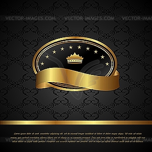 Royal background with golden frame - vector image