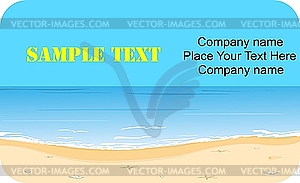 Business card with beach - vector clipart / vector image