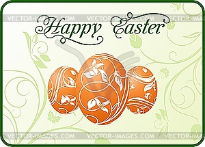 Easter set eggs on floral background - stock vector clipart