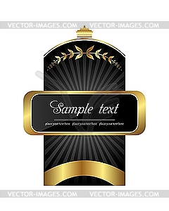 Black gold-framed label - vector image