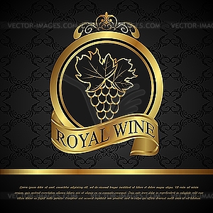 Golden label for packing wine - vector clipart / vector image