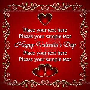 Valentine greeting card with heart - vector clip art