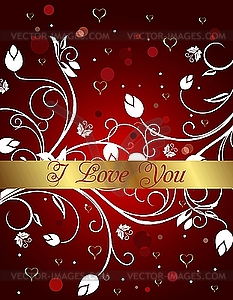 Congratulation floral card for Valentine`s day - vector image