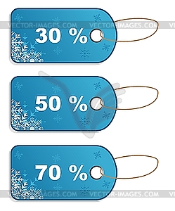 Set winter discount tickets - vector EPS clipart