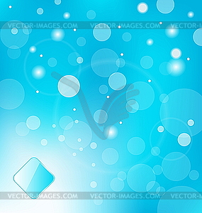 Abstract blue light with label background - vector image