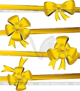 Gold christmas bow decoration - vector image