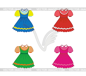 Набор детских платьиц - векторный клипарт EPS