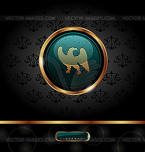 Golden packing with heraldic eagle - vector clip art