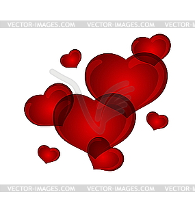 Set valentine hearts - vector image