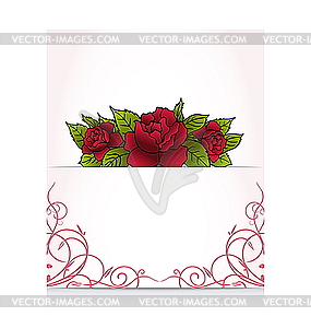 Romantic letter with bouquet roses - vector clipart