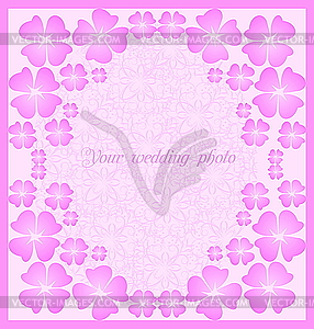 Beautiful wedding pink frame - vector clip art