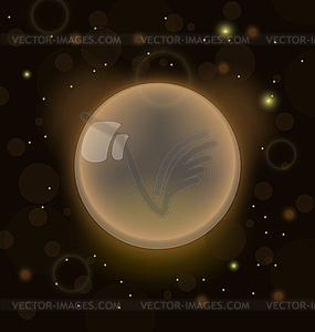 Glass sphere (ball) with flare sparkle - color vector clipart