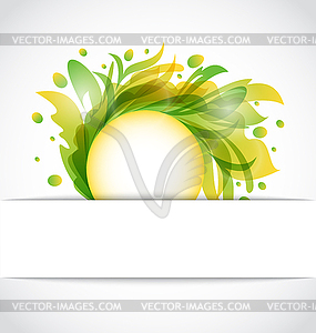Eco floral transparent background - vector image