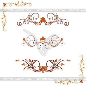 Different autumn design elements - vector clip art