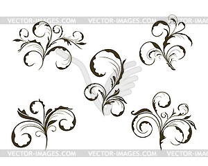 Set cute flower - vector clip art