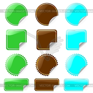 Set of glossy labels in various shapes - vector clipart / vector image