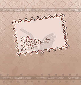 Grunge oldfashioned background with vintage label - vector clip art