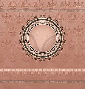 Vintage background with floral medallion - vector image