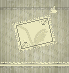 Grunge oldfashioned background with greeting card - vector clipart