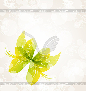 Abstract green butterfly for design celebration card - vector image
