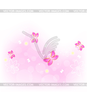 Abstract nature background with butterfly for design - vector clipart