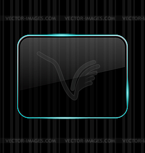 Transparent frame with reflection on striped background - vector clipart