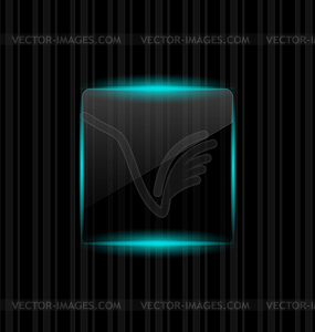 Transparent frame with reflection on striped background - vector EPS clipart