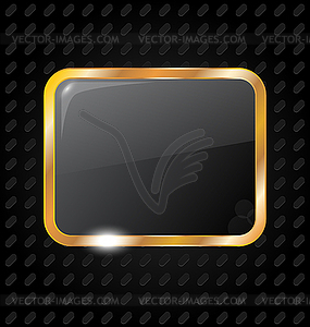 Golden rectangle frame on aluminum - vector clip art