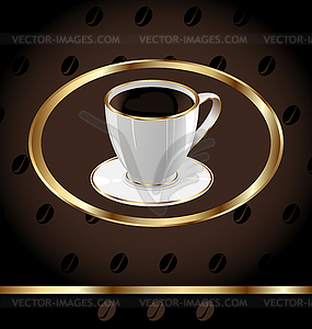 Винтажный фон для упаковки кофе, кофе в зернах - векторный клипарт / векторное изображение