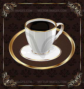 Cute ornate vintage wrapping for coffee, coffee cup - royalty-free vector image