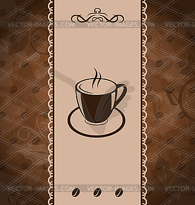 Vintage background for coffee menu, coffee bean texture - vector clipart