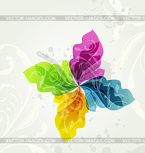 Multicolor transparent floral background - vector clip art