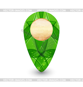 Eco friendly wooden icon for web design - vector clip art