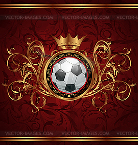 Football background with gold crown - vector clip art