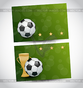 Football cards with champion cup - vector clipart / vector image