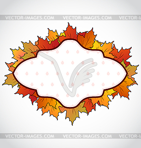 Autumnal card with colorful maple leaves - vector clip art