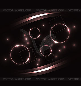 Violet round bubbles with light effects, abstract - vector clip art