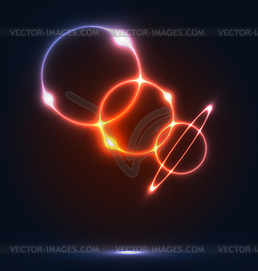 Colorful round bubbles with light effects, - vector image