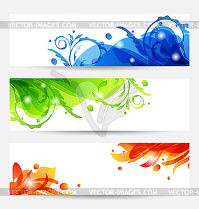 Set brochure templates with flower frames - vector clip art