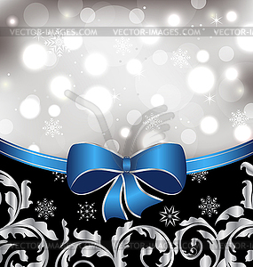 Christmas floral background, ornamental design - vector clipart