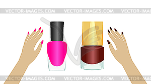 Two nail polishes - vector image