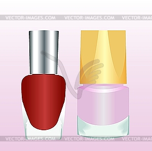 Two nail polishes - vector clipart