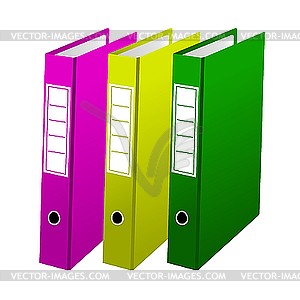 Three office folders - vector clipart