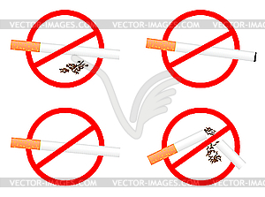 Знаки курить запрещено - векторизованный клипарт