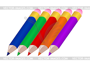 Цветные карандаши - векторизованное изображение