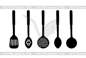  silhouette of kitchen ware - vector clipart