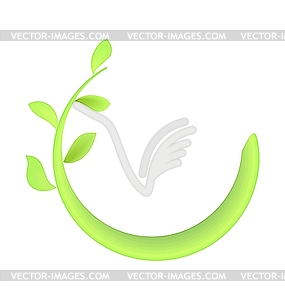 Concept of branch at green leaf - vector clipart
