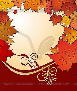 Autumn floral background with maples - royalty-free vector image