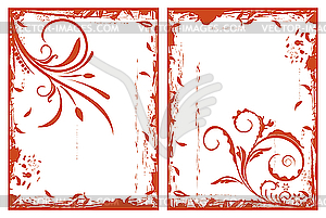 Autumn grunge floral frames - vector EPS clipart